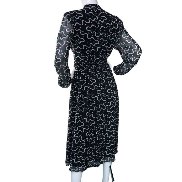 Diane Von Furstenberg DVF Womens Size 6 Erica Dress V Neck Long Sleeve POCKETS - Picture 5 of 16